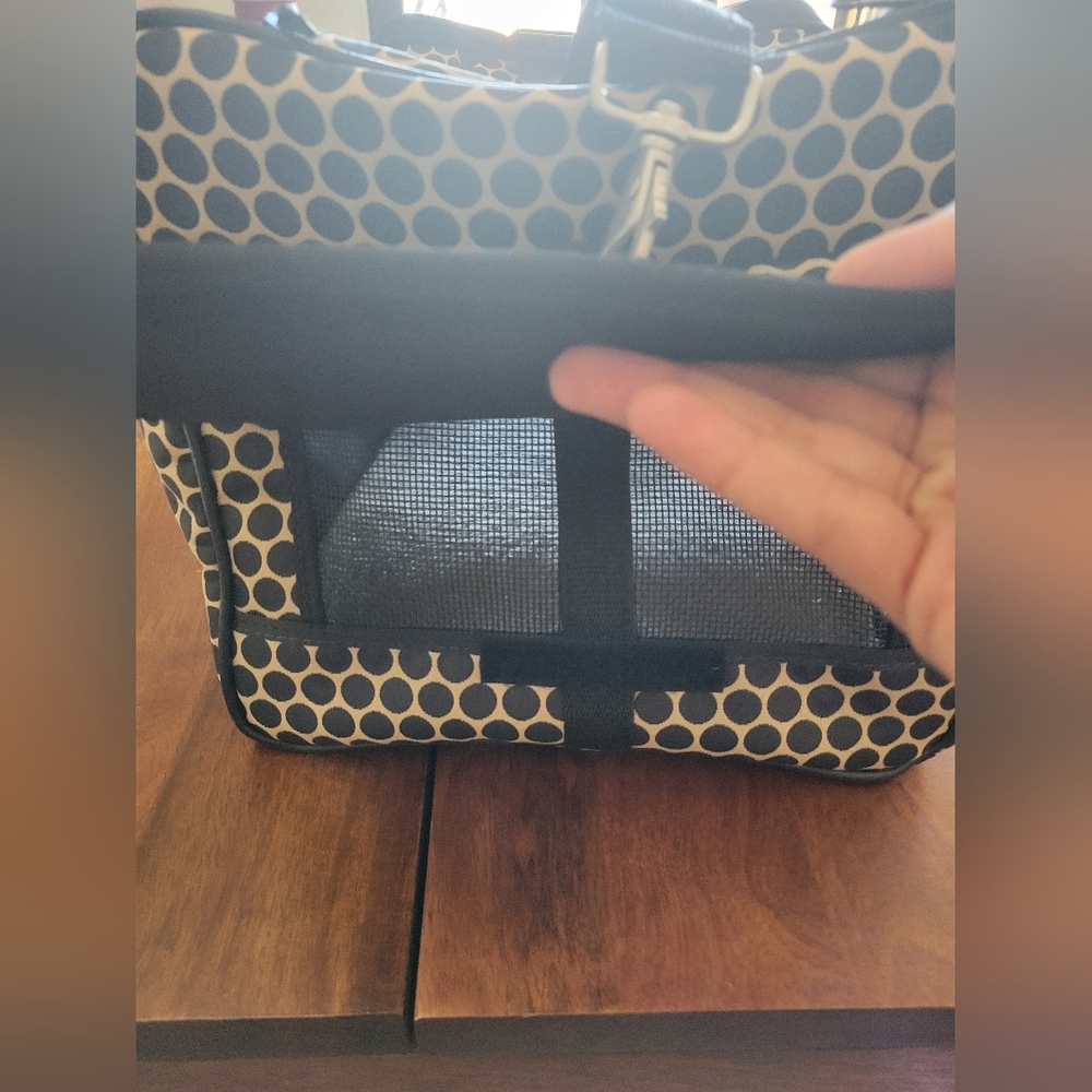 Deluxe Puppy, Small Dog (or cat) canvas carrier, black and cream - Picture 4 of 14